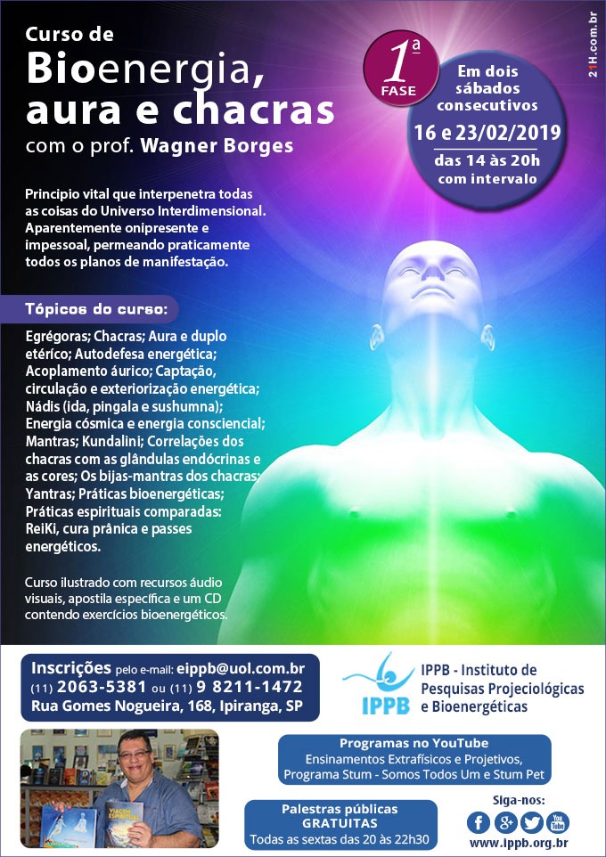 curso de bioenergia aura e chacras no ippb 1 fase fevereiro 2019