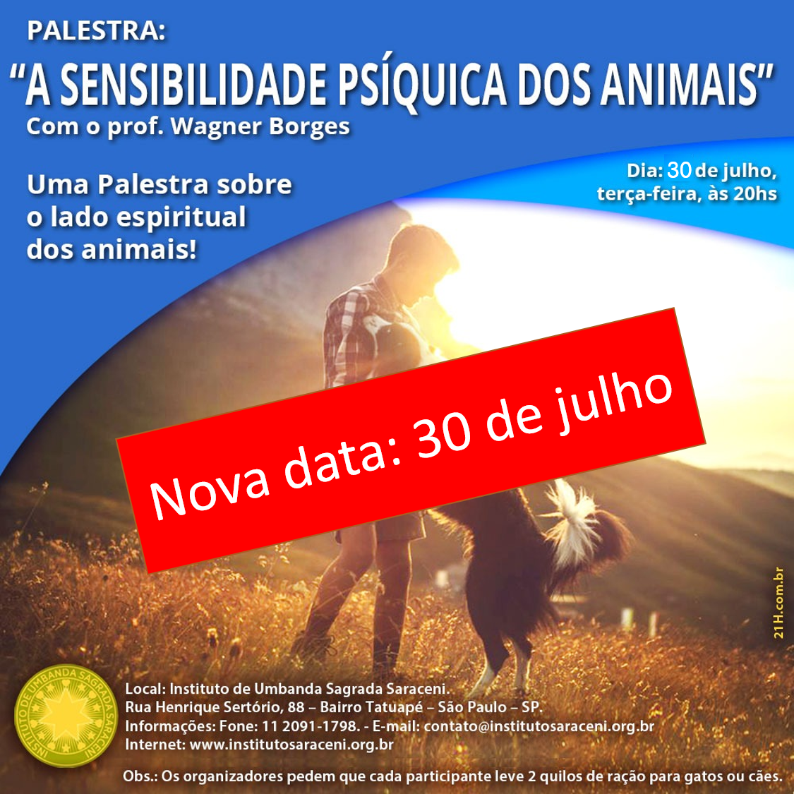 palestra a sensibilidade psiquica dos animais julho 2019
