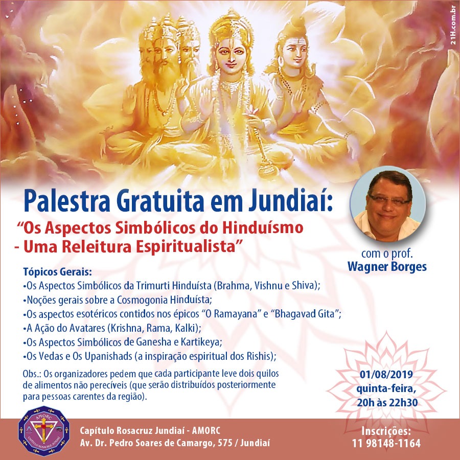 palestra gratuita em jundiai tema os aspectos simbolicos do hinduismo uma releitura espiritualista agosto 2019